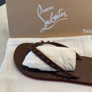 Christian Louboutin Donna spiked rubber flip flop